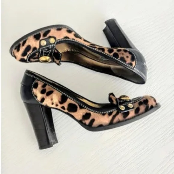 Dolce & Gabbana Decollette Mikado St. Leo Leopard Print Pony Hair Pumps 38.5/8.5 - Picture 6 of 15